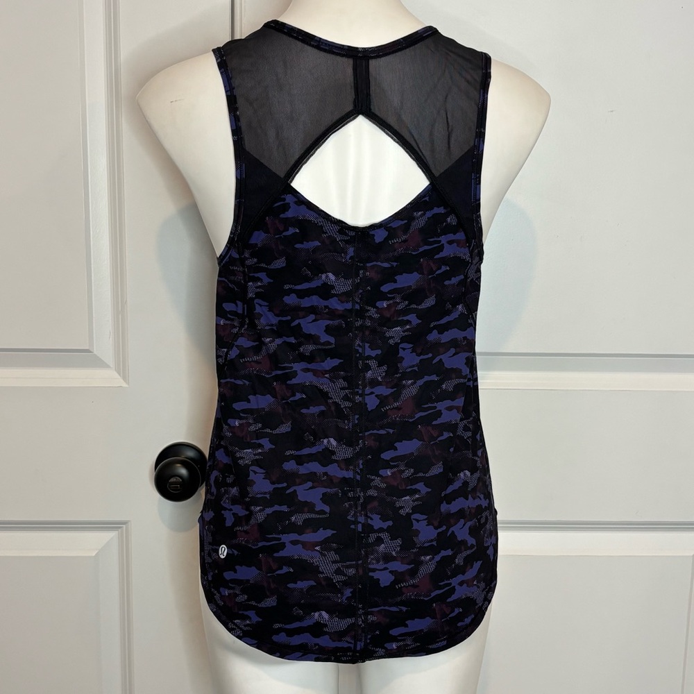 Lululemon Sculpt Tank Mini Hounds Camo Blue Black Mesh 4